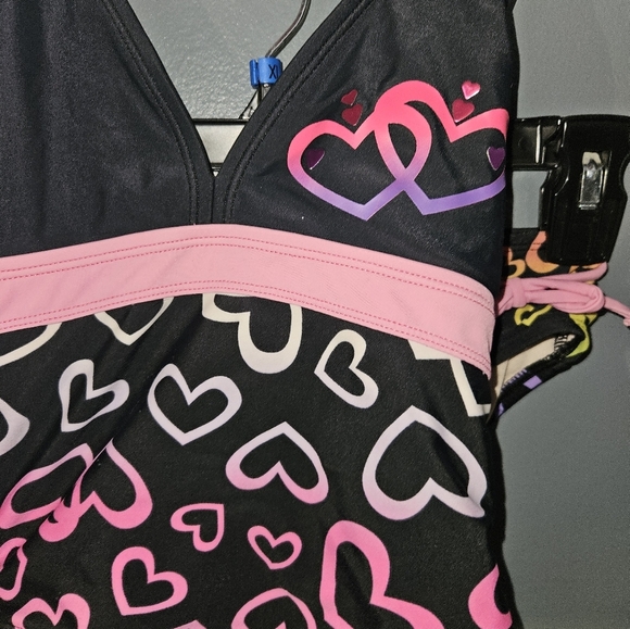 Total Girl Girls Heart Tankini Size 10 - Picture 3 of 10